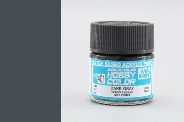 10 ml. Dark Gray Aqueous Serisi Maket Boyası, Mr.Hobby H401