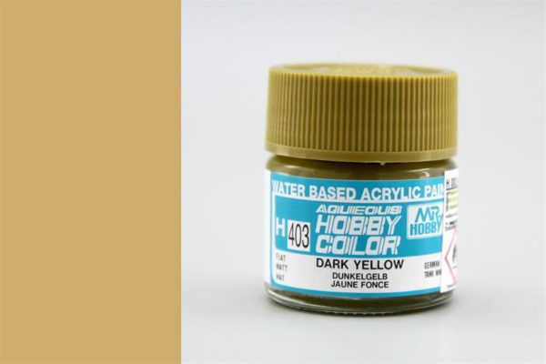 10 ml. Dark Yellow Aqueous Serisi Maket Boyası, Mr.Hobby H403