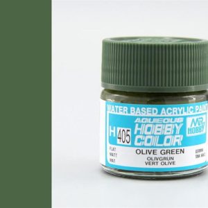 10 ml. Olive Green Aqueous Serisi Maket Boyası, Mr.Hobby H405