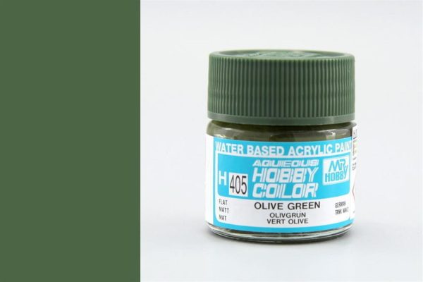 10 ml. Olive Green Aqueous Serisi Maket Boyası, Mr.Hobby H405