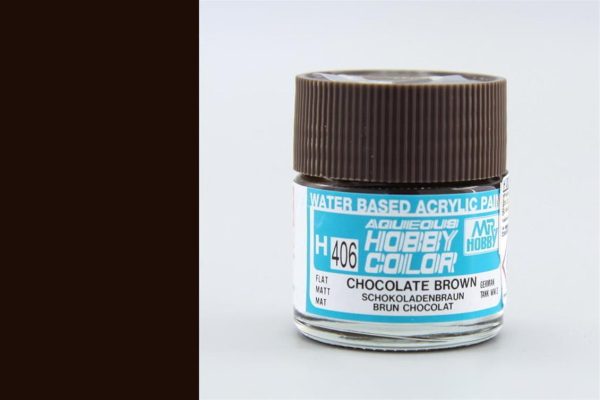 10 ml. Chocolate Brown Aqueous Serisi Maket Boyası, Mr.Hobby H406