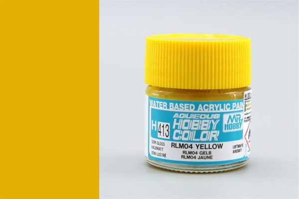 10 ml. RLM04 Yellow Aqueous Serisi Maket Boyası, Mr.Hobby H413