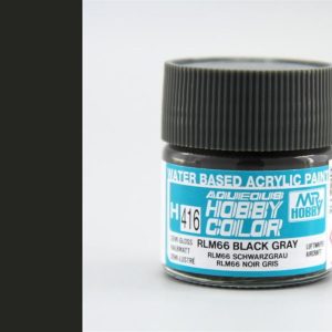 10 ml. RLM66 Black Gray Aqueous Serisi Maket Boyası, Mr.Hobby H416