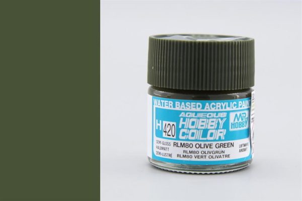 10 ml. RLM80 Olive Green Aqueous Serisi Maket Boyası, Mr.Hobby H420