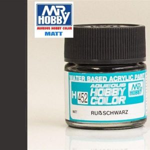 10 ml. Soot Black Aqueous Serisi Maket Boyası, Mr.Hobby H452