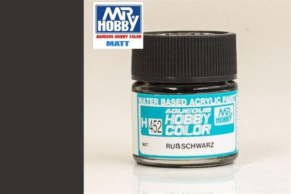 10 ml. Soot Black Aqueous Serisi Maket Boyası, Mr.Hobby H452