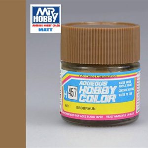 10 ml. Earth Brown Aqueous Serisi Maket Boyası, Mr.Hobby H457