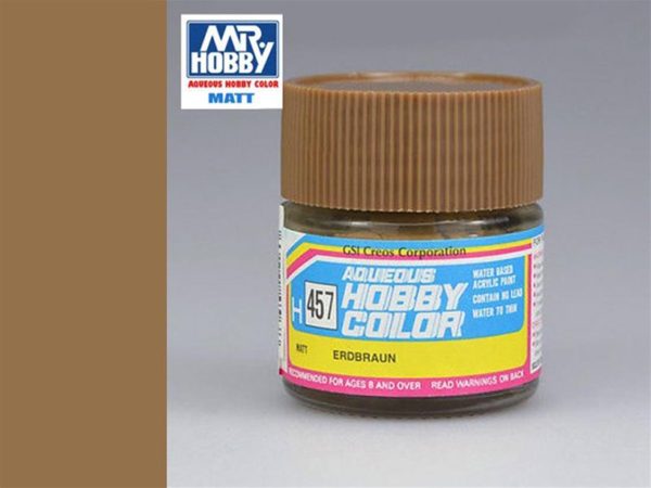 10 ml. Earth Brown Aqueous Serisi Maket Boyası, Mr.Hobby H457