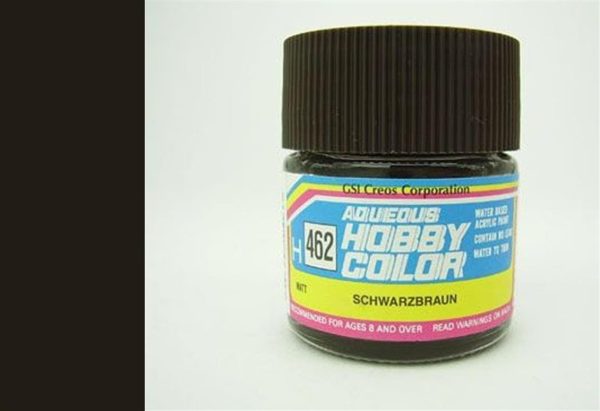 10 ml. Black Brown Aqueous Serisi Maket Boyası, Mr.Hobby H462