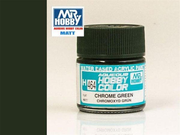 10 ml. Chrome Green Aqueous Serisi Maket Boyası, Mr.Hobby H464
