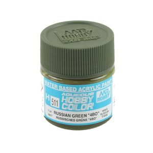 10 ml. Russian Green (4BO) Aqueous Serisi Maket Boyası, Mr.Hobby H511