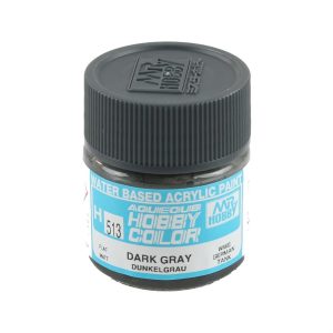 10 ml. Dark Gray (Dunkelgrau) Aqueous Serisi Maket Boyası, Mr.Hobby H513