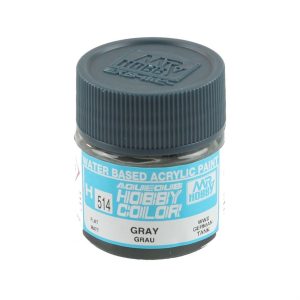 10 ml. Gray (Grau) Aqueous Serisi Maket Boyası, Mr.Hobby H514