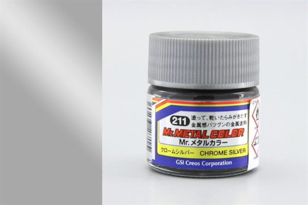 10 ml. Chrome Gümüş Metal Colors Serisi Maket Boyası, Mr.Hobby MC211