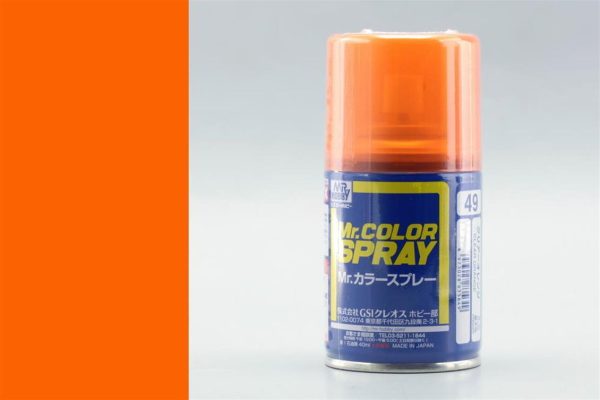 100 ml. Clear Orange Sprey Mr.Color Serisi Maket Boyası, Mr.Hobby S049