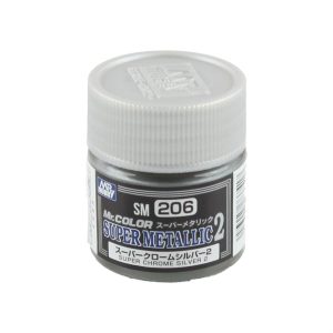 10 ml. Super Chrome Gümüş II Mr.Color Metalik Colors Serisi Maket Boyası, Mr.Hobby SM206