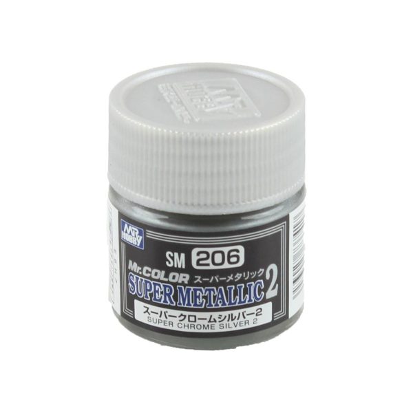10 ml. Super Chrome Gümüş II Mr.Color Metalik Colors Serisi Maket Boyası, Mr.Hobby SM206