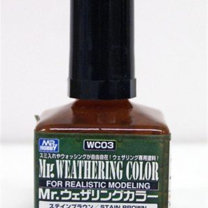 40 ml. Mr.Weathering Stain Brown Eskitme Maket Boyası, Mr.Hobby WC03