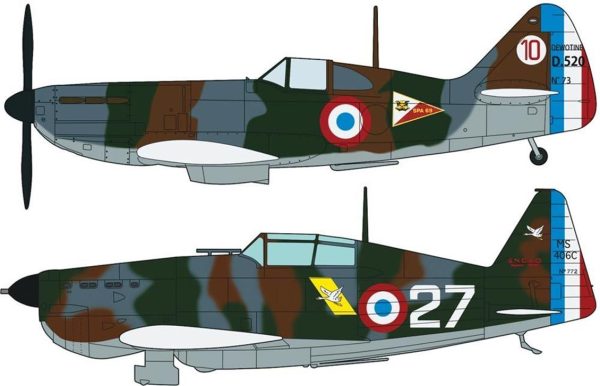 1/72 Morane Saulnier M.S.406 & Dewoitine D.5 Savaş Uçağı Maketi, Hasegawa 01941 - Görsel 2