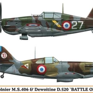1/72 Morane Saulnier M.S.406 & Dewoitine D.5 Savaş Uçağı Maketi, Hasegawa 01941