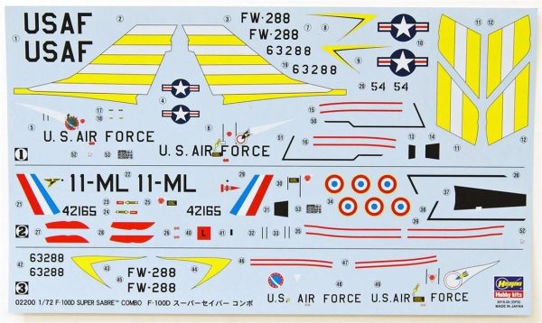 1/72 F-100D Super Sabre Combo (2 kits in the box) Savaş Uçağı Maketi, Hasegawa 02200 - Görsel 3