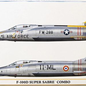 1/72 F-100D Super Sabre Combo (2 kits in the box) Savaş Uçağı Maketi, Hasegawa 02200