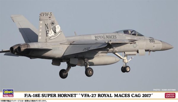 1/72 F/A-18E Super Hornet (VFA-27 Royal Maces Cag 2017) Savaş Uçağı Maketi, Hasegawa 02254