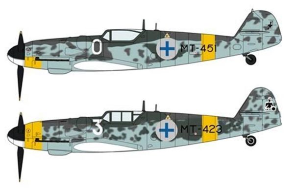 1/72 Messerschmitt Bf109G-6 (Finnish Air Force Aces Combo) (Two kits in the box) Savaş Uçağı PlasHG02259 - Görsel 2