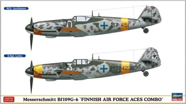 1/72 Messerschmitt Bf109G-6 (Finnish Air Force Aces Combo) (Two kits in the box) Savaş Uçağı PlasHG02259