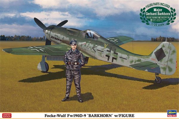 1/32 Focke-Wulf FW190D-9 Barkhorn ve Figürü Savaş Uçağı Maketi, Hasegawa 08251