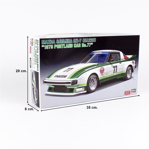 1/24 Mazda Savanna RX-7 (SA22C) (1979 Portland Car No.77) Yarış Aracı Maketi, Hasegawa 20661 - Görsel 5
