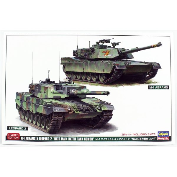 1/72 M-1 Abrams ve Leopard 2 NATO Ana Muharebe Tankları (2 Adet Tank) Askeri Araç Model kitiHG30069