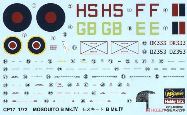 1/72 Mosquito B Mk. IV Savaş Uçağı Maketi, Hasegawa 51217 - Görsel 3
