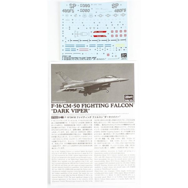 1/48 F-16CM-50 Fighting Falcon (Dark Viper) Savaş Uçağı Maketi, Hasegawa 07522 - Görsel 3