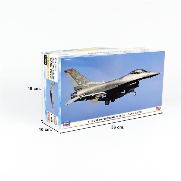 1/48 F-16CM-50 Fighting Falcon (Dark Viper) Savaş Uçağı Maketi, Hasegawa 07522 - Görsel 4
