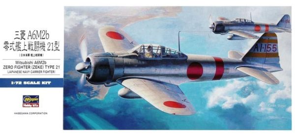1/72 Mitsubishi A6M2 Zero Fighter Type 21 (Zeke) Savaş Uçağı Maketi, Hasegawa 00451