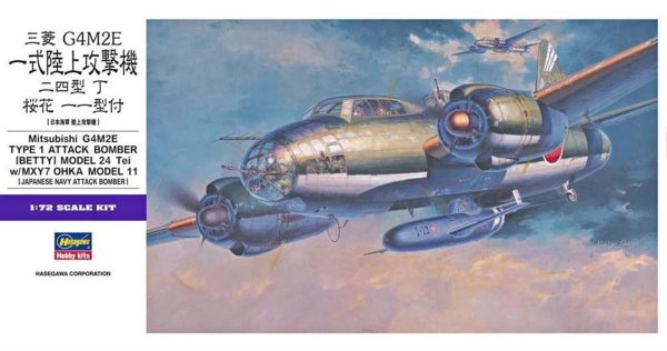 1/72 Mitsubishi G4M2E Type 1 Savaş Uçağı Maketi, Hasegawa 00550