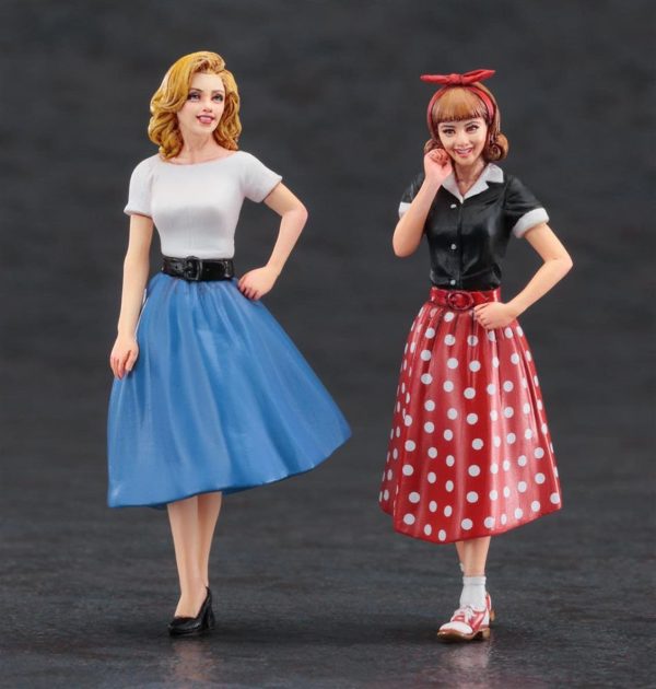 1/24 50 li Yılların Amerikan Kızları Maketi, Hasegawa 29110 - Görsel 3