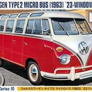 1/24 Volkswagen Type 2 Micro Bus (1963) 23-Window Minibüs Maketi, Hasegawa 21210