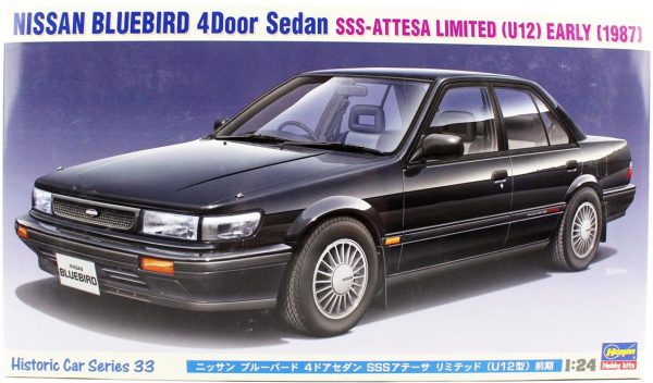 1/24 Nissan Bluebird 4-Door Sedan SSS-Attesa Limited (U12) 1987 Araba Maketi, Hasegawa 21133