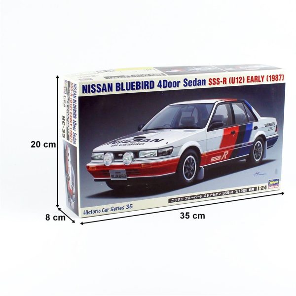 1/24 Nissan Bluebird 4-Door Sedan SSS-R (U12) 1987 Araba Maketi, Hasegawa 21135 - Görsel 5