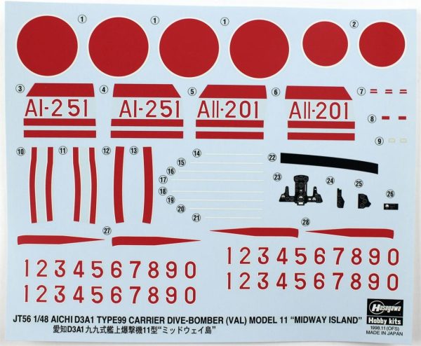 1/48 Aichi D3A1 Type 99 Carrier Dive Bomber Savaş Uçağı Maketi, Hasegawa 19156 - Görsel 4