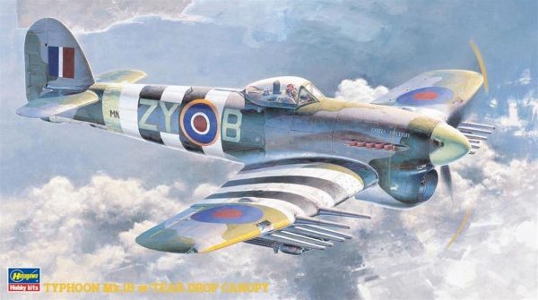 1/48 Typhoon Mk.IB (Tear Drop Canopy) Savaş Uçağı Maketi, Hasegawa 09060