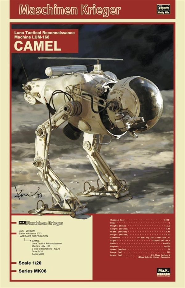 1/20 Ay Taktik Keşif Makinesi (Camel) Bilim Kurgu Maketi, Hasegawa 64006