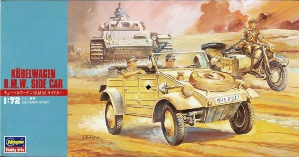 1/72 Kübelwagen Askeri Araç & BMW Sepetli Motosiklet Maketi, Hasegawa 31112