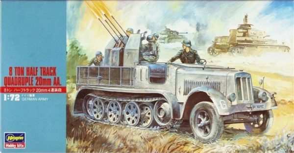1/72 Quadruple 20mm AA. 8 Ton Yarı Paletli Araç Maketi, Hasegawa 31114