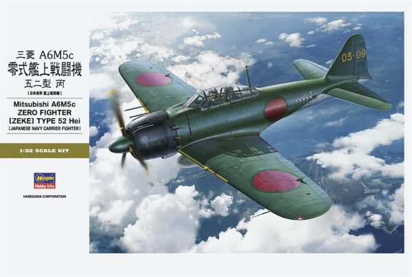 1/32 Mitsubishi A6M5c Zero (Zeke) Type 52 Savaş Uçağı Maketi, Hasegawa 08884