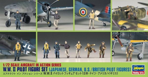 1/72 WW II Karışık Pilot Figür Maketi, Hasegawa 35008
