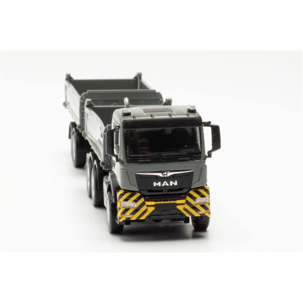 1/87 MAN TGS NN Damperli Kamyon ve Damperli Römorku Gri/Sarı, Herpa 316255 - Görsel 4