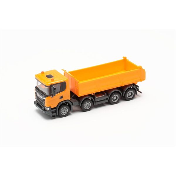 1/87 Scania XT17 Meiler Üç Yöne Damperli Kamyon Turuncu Küçük Araba Modeli, Herpa 316996 - Görsel 3